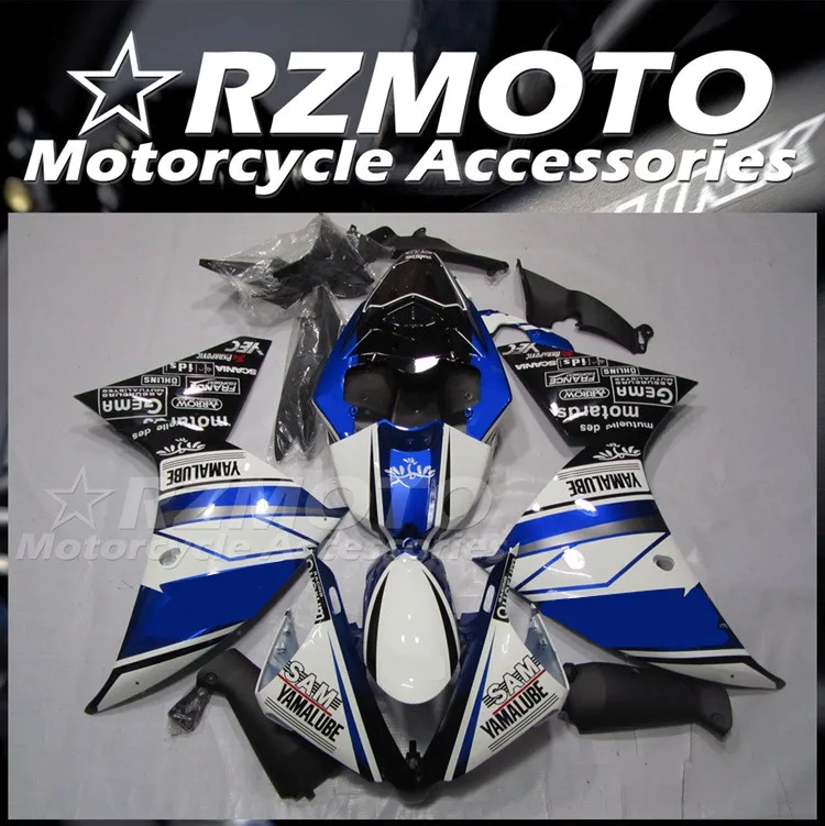 

New ABS Motorcycle Bike Whole Fairings Kit Fit for YAMAHA YZF - R1 2012 2013 2014 12 13 14 Bodywork set Blue White