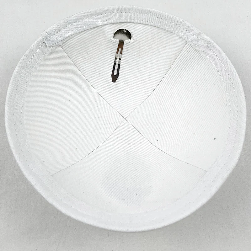 18 см хлопковая льняная кипа с вышивкой огня для мужчин шапка Yamaka Kippot черная белая