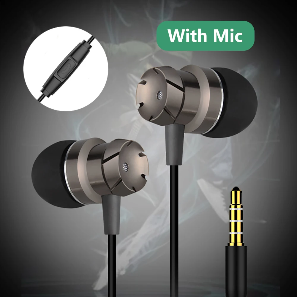 Металлические Hi Fi стерео проводные наушники вкладыши Спортивная гарнитура с