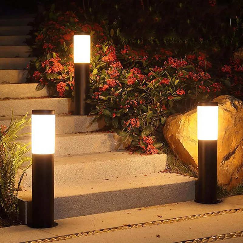 

Outdoor Led Lawn Lamp Stainless Steel 600mm Bollard Lights Pathway Wateproof IP65 For Garden Path Grassplot Landscape Lawn Light