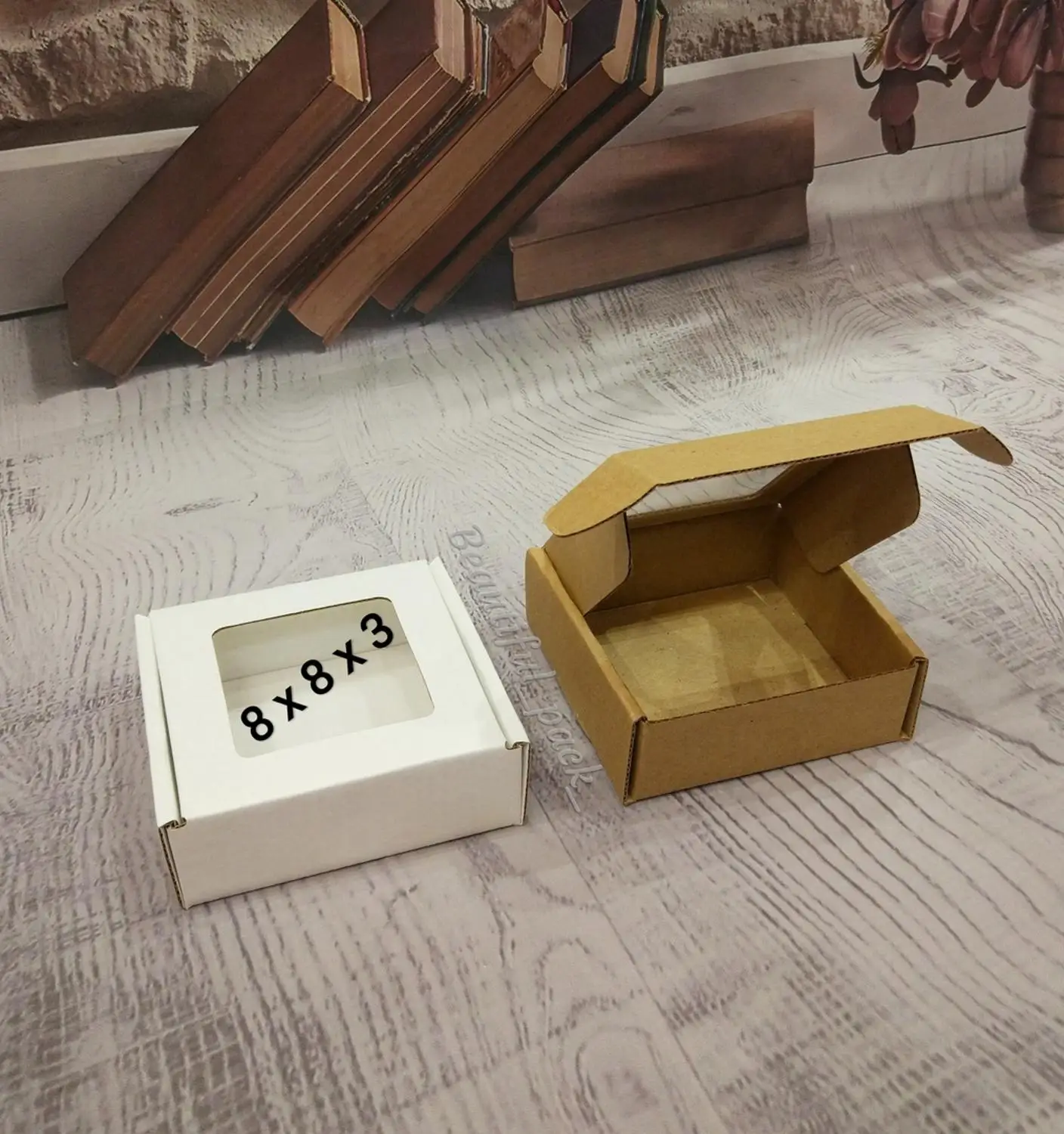 5 pieces / lot DIY Kraft box with window Бумажная коробка с окном Подарочная Коробка для мыла