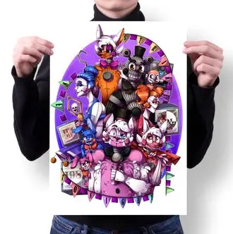 Плакат 5 Ночей с Фредди Five Nights at Freddy's ФНАФ Аниматроники №55 А4|Наклейки на стену| |