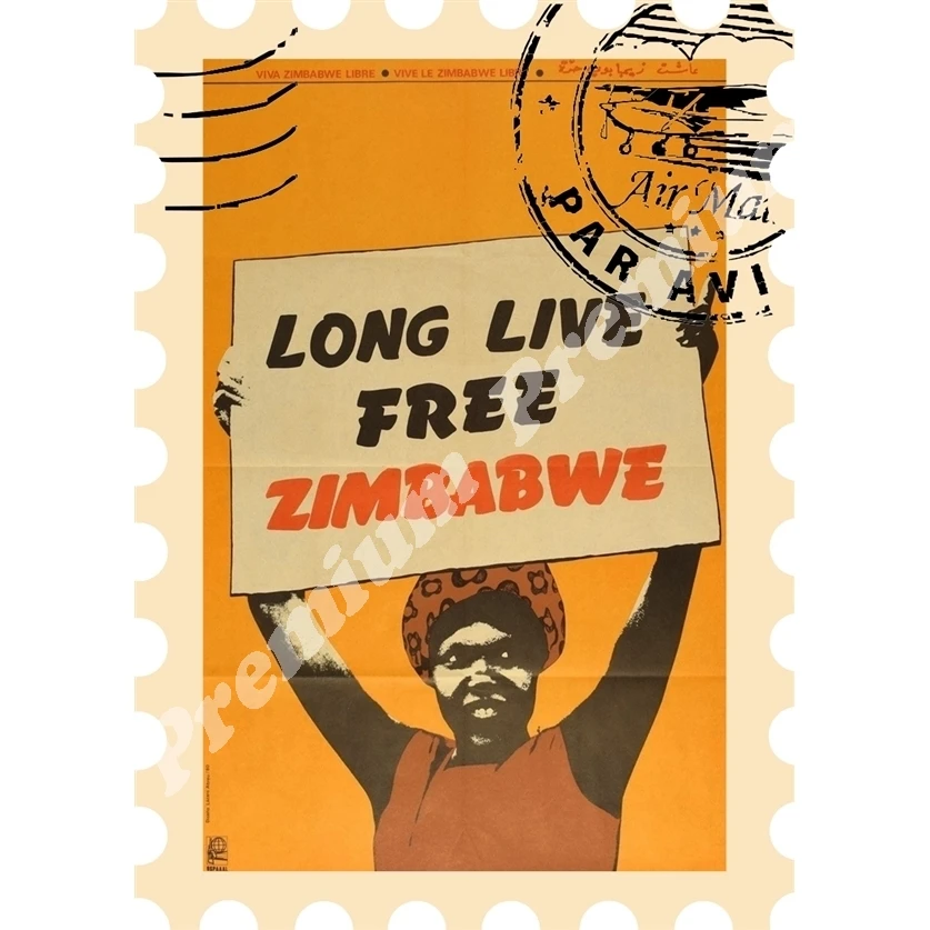 Зимбабве Африка Сувенирный магнит Винтажный туристический плакат | Дом и сад