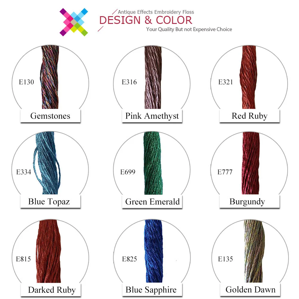 Драгоценный камень эффекты 12 нитей делиться металлик нитки мулине пакет для
