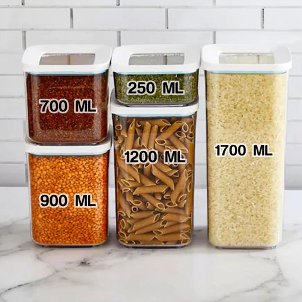 3/6 шт. Прозрачный квадратный контейнер для хранения Коробка пищевых продуктов