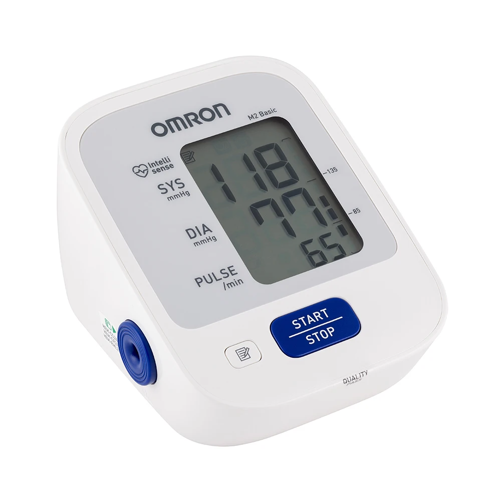 Тонометр Omron M2 Basik + Адаптер / Измерения артериального давления/Пульса/ Манжета 22-32