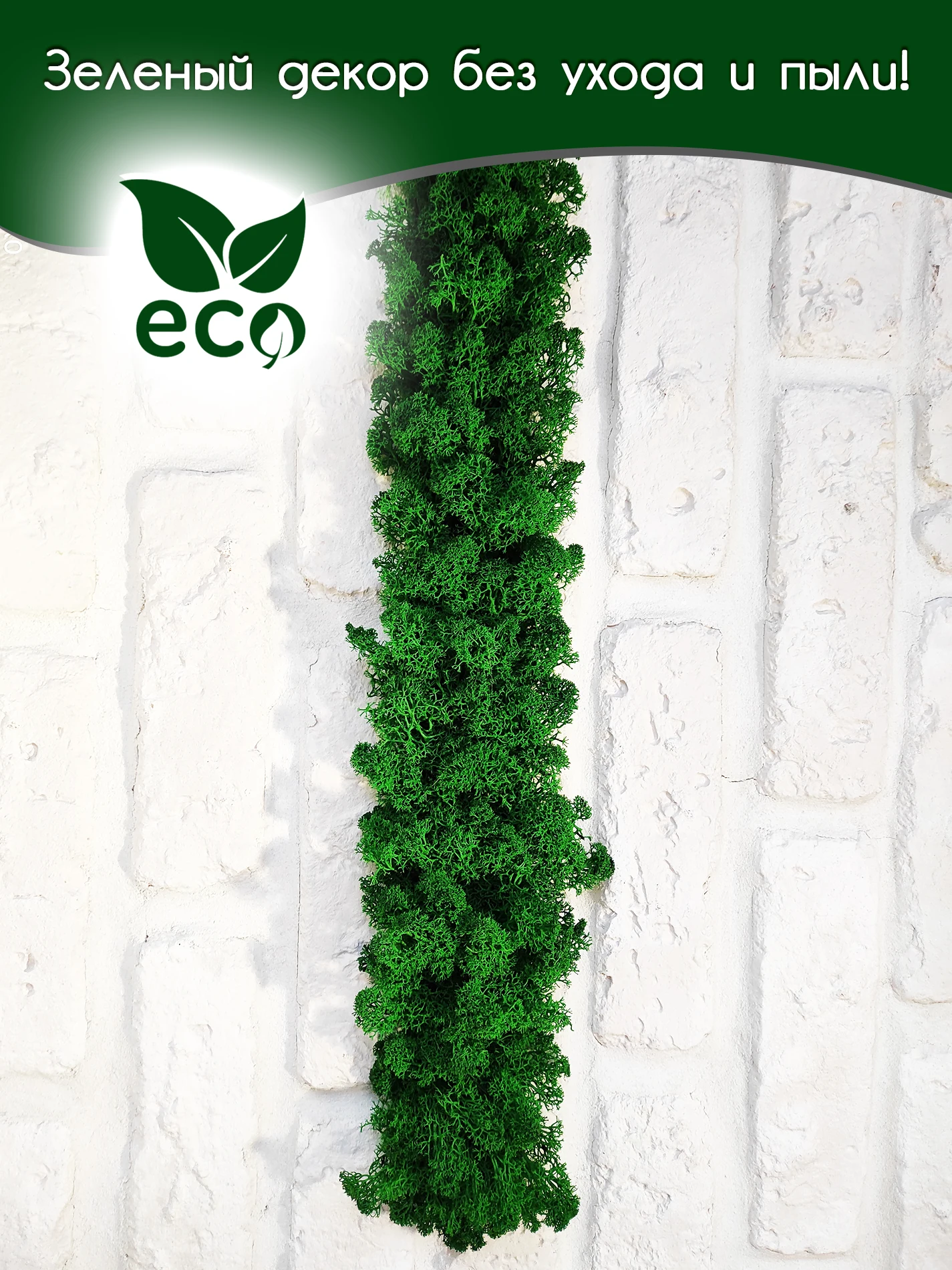 Лента из стабилизированного мха 50х5см ( самоклеющаяся) декор для дома украшение