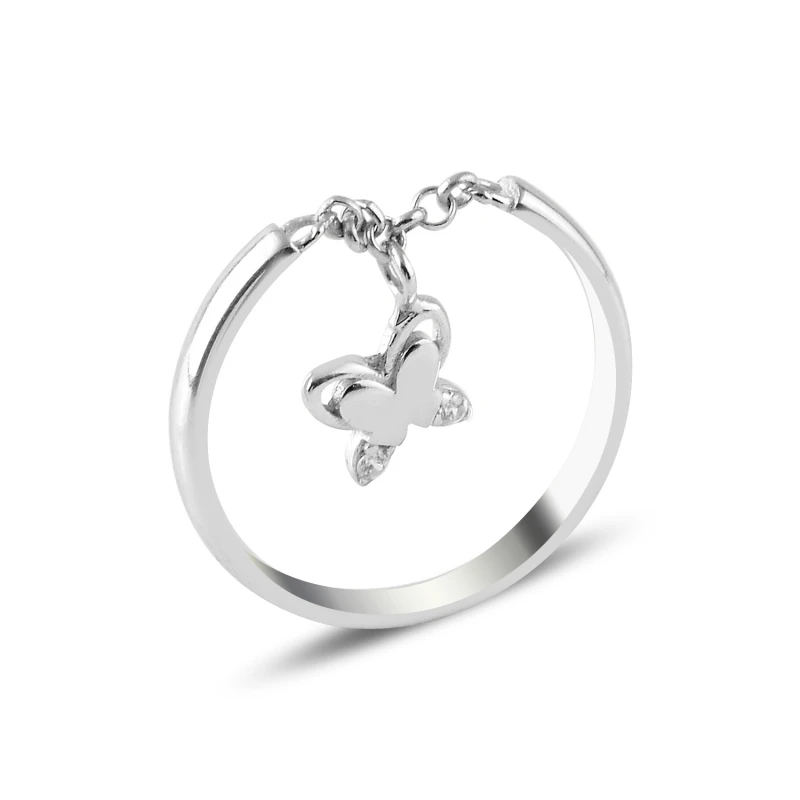 

Серебряное 925 пробы кольцо с цирконом и кубическим цирконием