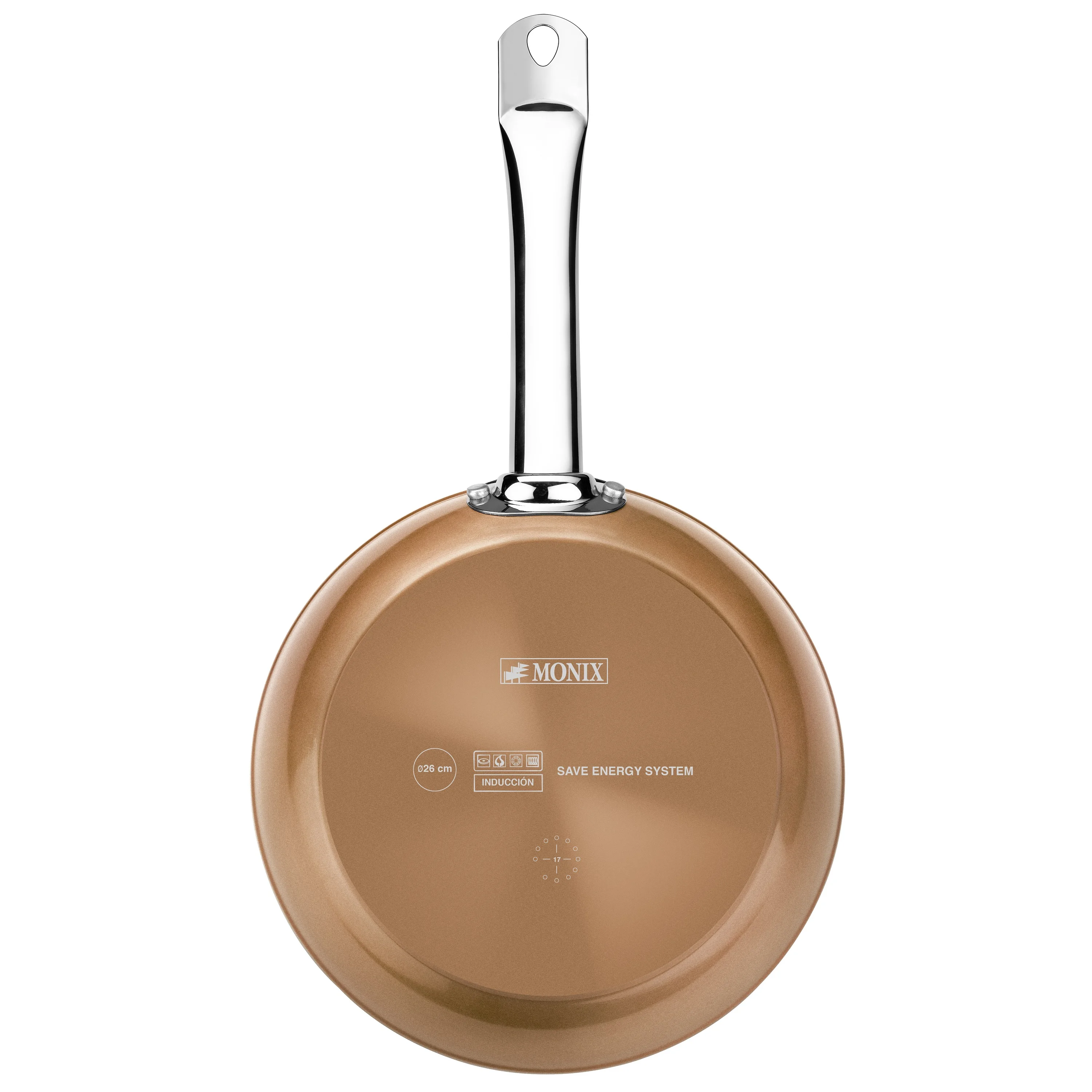 Monix Copper-set 3 антипригарные алюминиевые кастрюли с медной отделкой. Индукционный