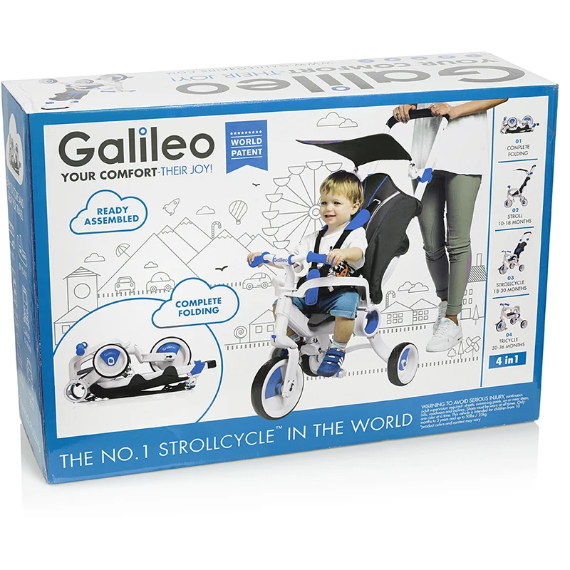 Велосипед трехколесный 4 в 1 Galileo Blue|Велосипеды| |