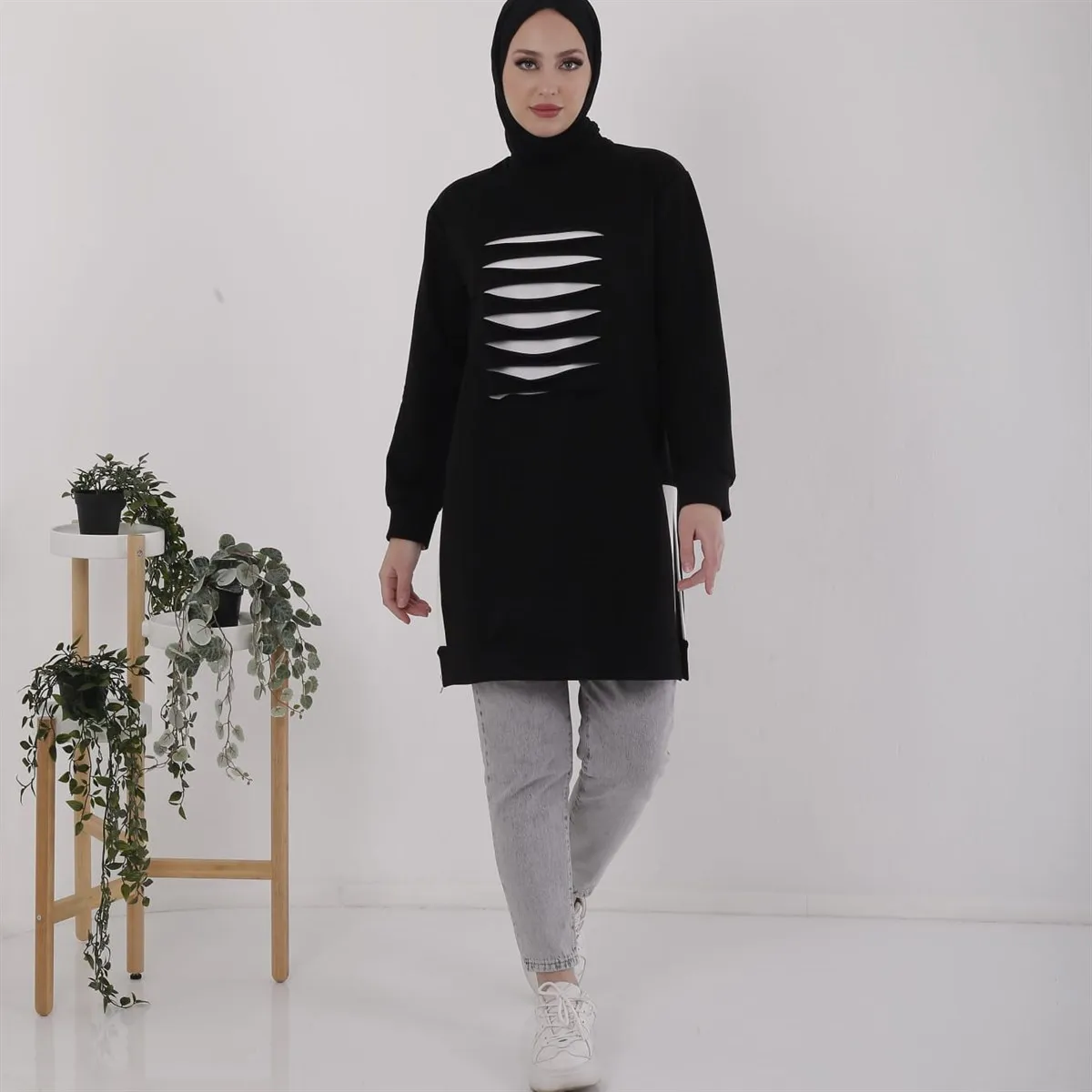 

Butik Melike Slit Detailed Women's Tunic 2021 New Arrivals hijab abaya muslim fashion set islamic clothing prayer garment Turkey