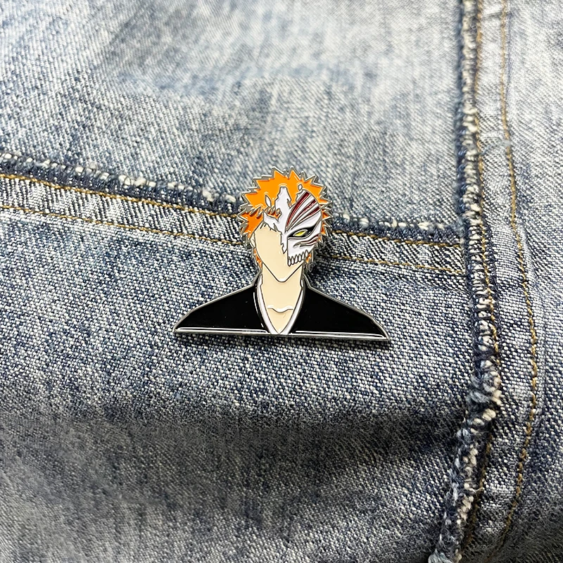 Отбеливатель-Kurosaki Ichigo эмалированная булавка комикс серия манга брошь с