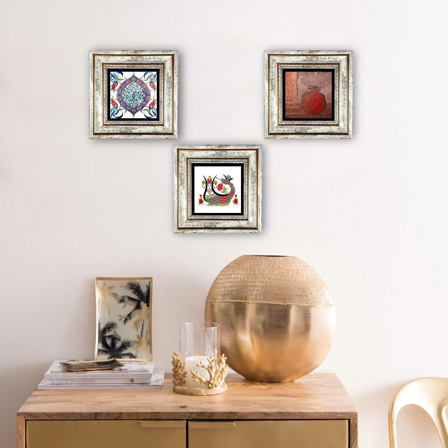 

PINECONE STORE STONE PRINTED FRAMED TRIPLE TABLE SET 20x20 CM TRAVERTINE DECORATION HOME DECOR STYLISHABLE WALL