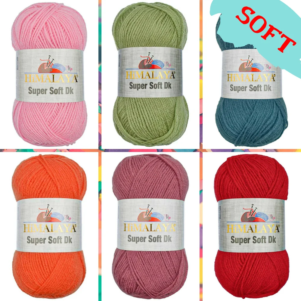 Acrylic Knitted Yarn - 21 Color Options 285 Meters (100gr) Himalaya Super Soft DK Summer Knits Blouses Shawls Scarves Cardigan Sweater Home Textile