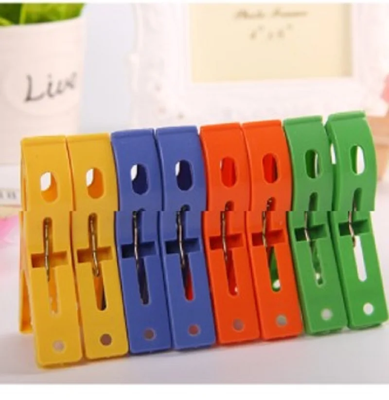 New 8pcs Plastic Color Clothes Pegs Beach Towel Clamp Laundry Pins Large Size Drying Racks Retaining Clip Organization | Дом и сад