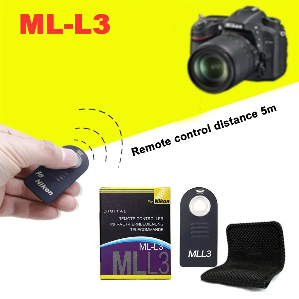 Fomito ML-L3 мл L3 ИК Беспроводной инфракрасная спуска пульта дистанционного Управление для Nikon D5200 D3200 D7100 D90 D7200 D610 D7000 D80 D90