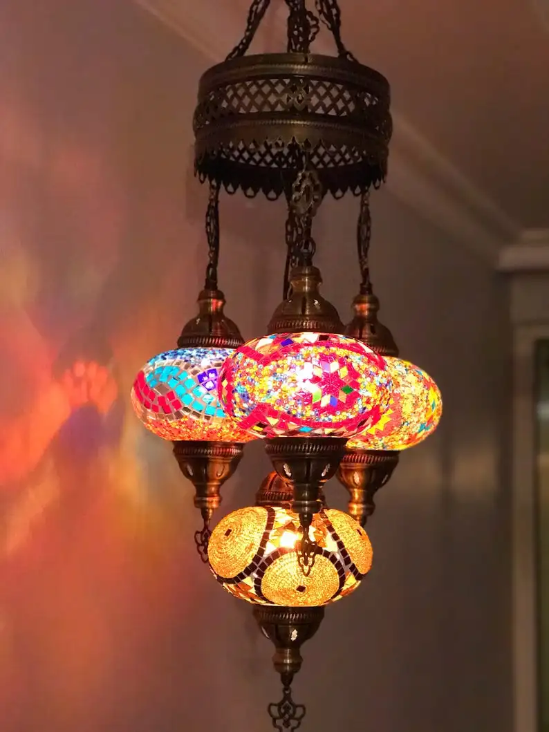 4 шара ручной работы в турецком стиле марокканская мозаика подвесной фонарь