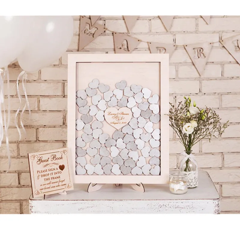 Деревенский синий сердца Гостевая книга Альтернативная коробка падения