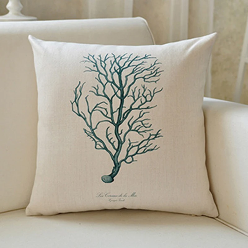

GJQN Thick linen pillow sofa cushion cushion office lumbar living room back cushion simple and modern