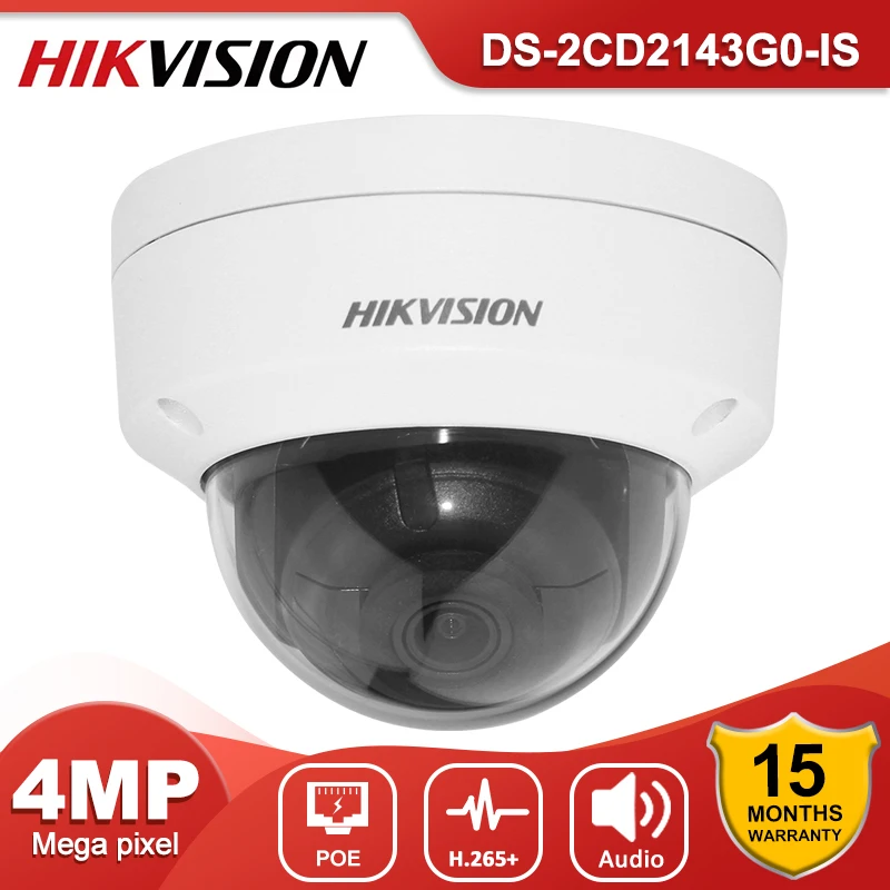 

HikVISION купольная POE IP камера Открытый Камера DS-2CD2143G0-IS 4MP ИК сетевой безопасности и функцией ночной съемки Камера H.265 с разъемом для карт SD IP 67