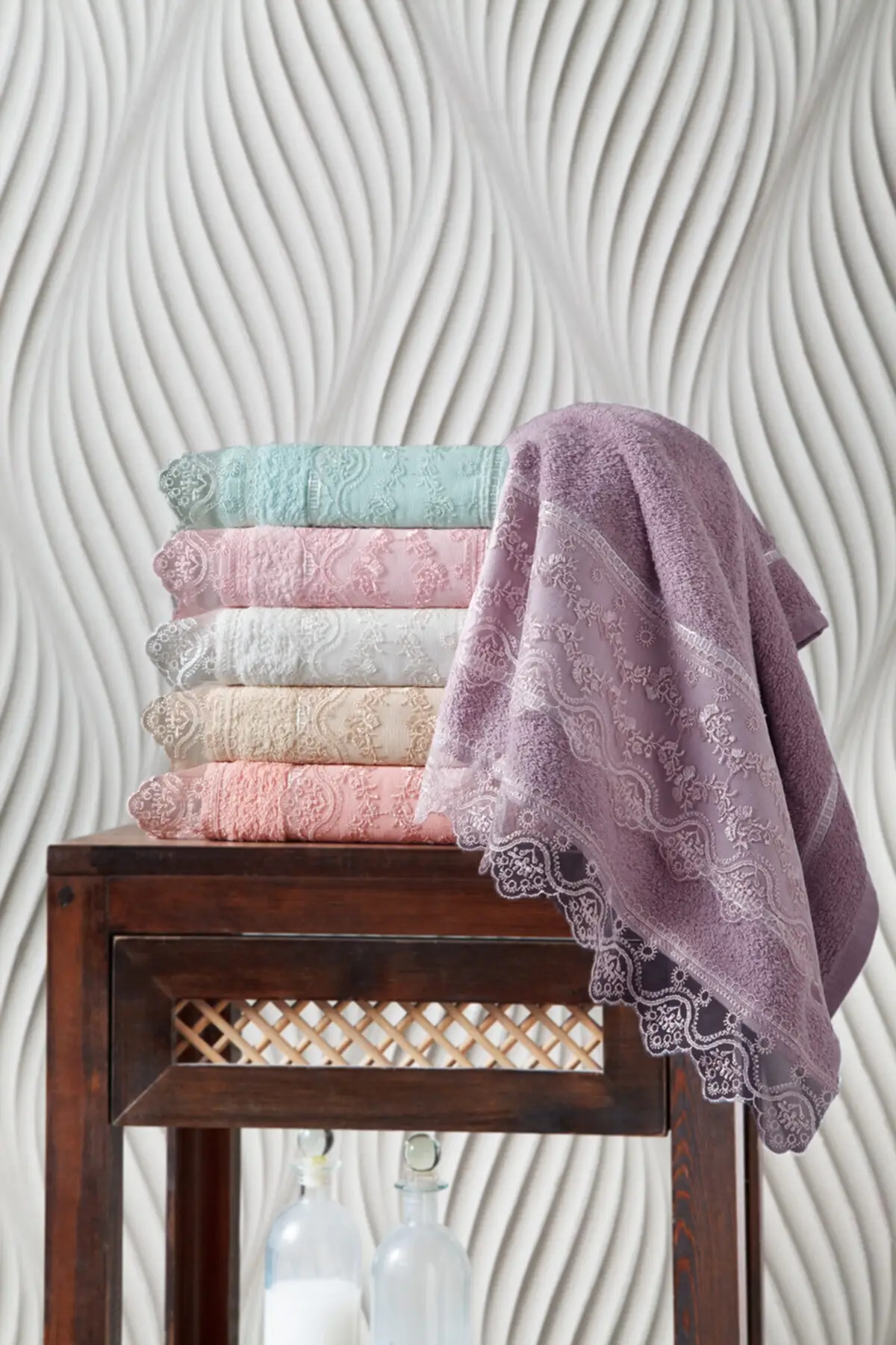 

WONDERFULSOFTTextile HotelLacy Guipure 6 Pcs Towel 50x90 CM FREE SHIPPING