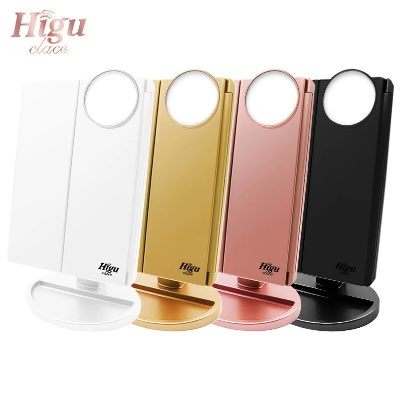 Зеркало для макияжа со светодиодной подсветкой сенсорный экран 1x/2X/3X/10