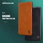Флип-чехол Nillkin для Xiaomi Redmi 10X, кожаный чехол-бумажник с отделением для карт, Мягкий сенсорный чехол для телефона Xiaomi Redmi 10X Pro, чехол для телефона