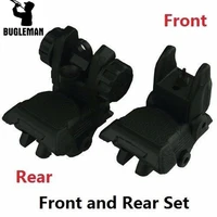 bugleman tactical front rear iron sight dual aperture set flip up back up sight 223 polymer tactical hunting accessories