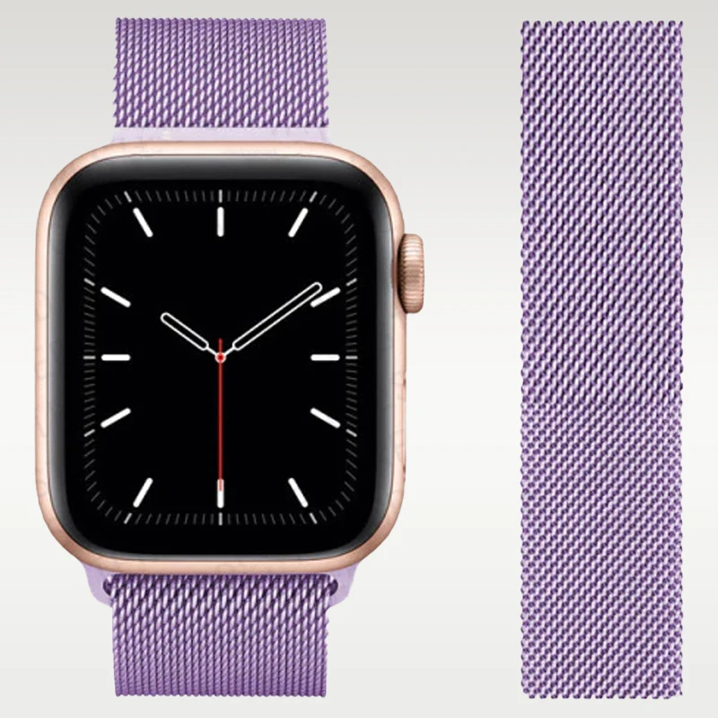 Ремешок для Apple Watch 42 mm 44 45mm Миланская петля Elite (Milanese Loop) лавандовый | Наручные часы