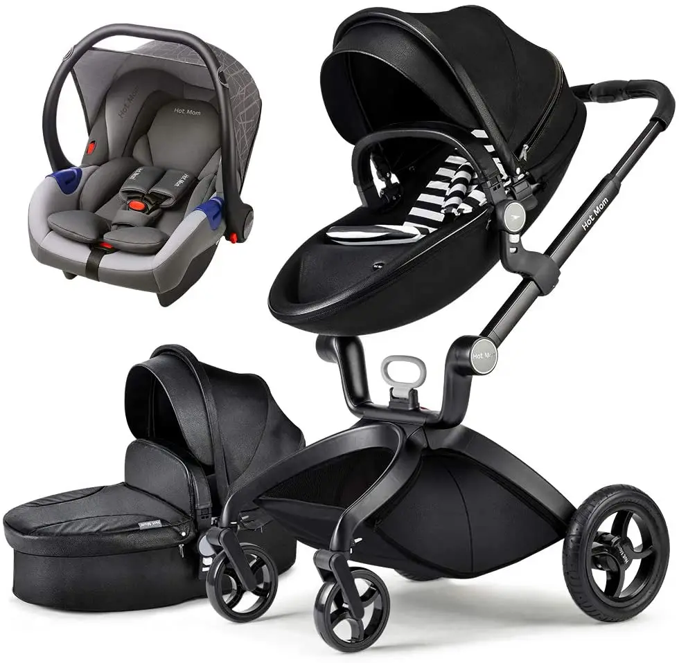 Cochecito de bebé Горячая мама коляска и коляски 3 en 1 con silla y capazo asiento automovil Экстра asequible 2020