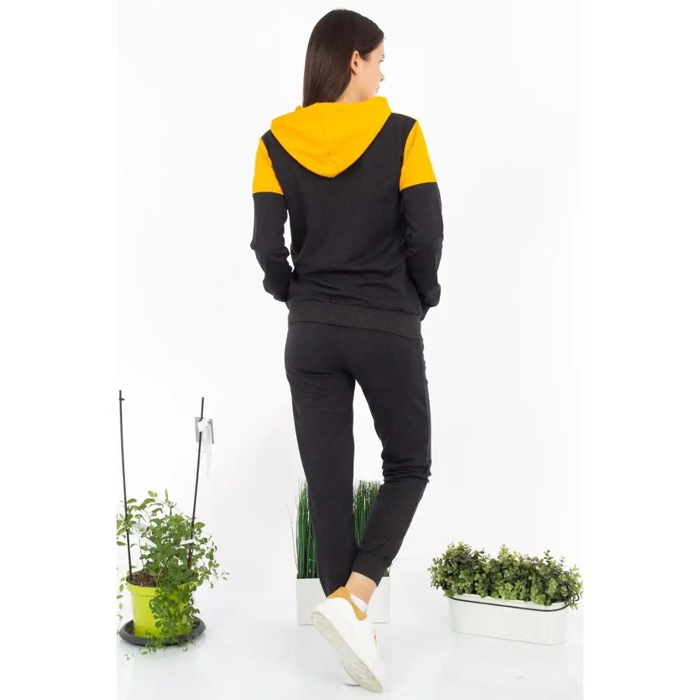 Женский комплект из 2 предметов повседневный теплый спортивный костюм с