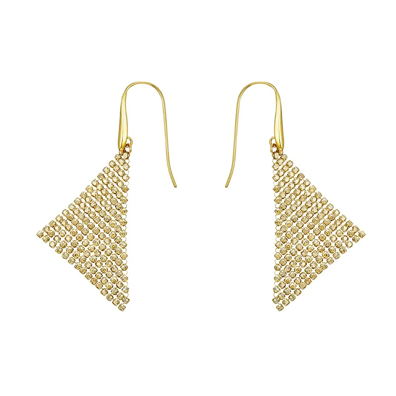 

Fashion Jewelry SWA New FIT PIERCED EARRINGS Gold Charming Triangle Pendant Crystal Decoration Female Romantic Jewelry Gift