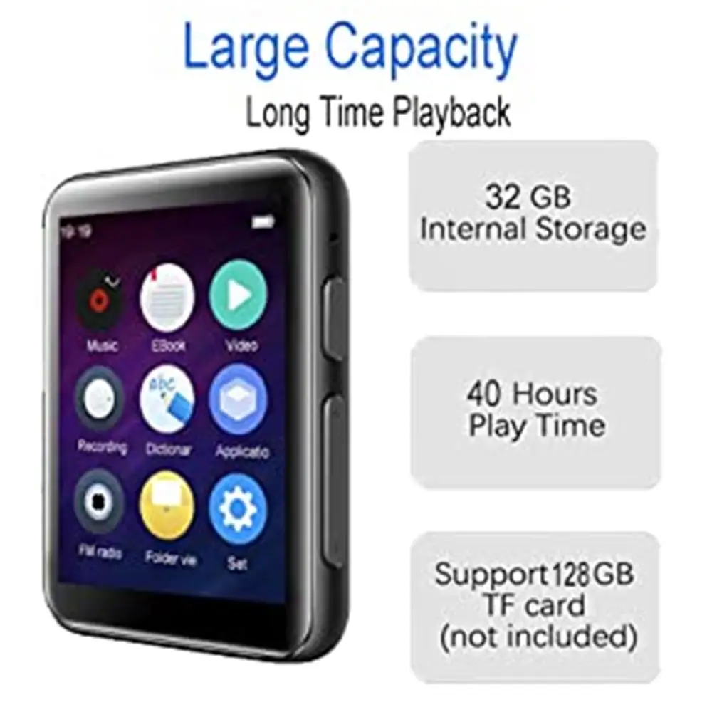 MP3 плеер 2 4 ''полный сенсорный Экран HiFi без потерь Bluetooth 5 0 Mp3 музыкальный 32 Гб