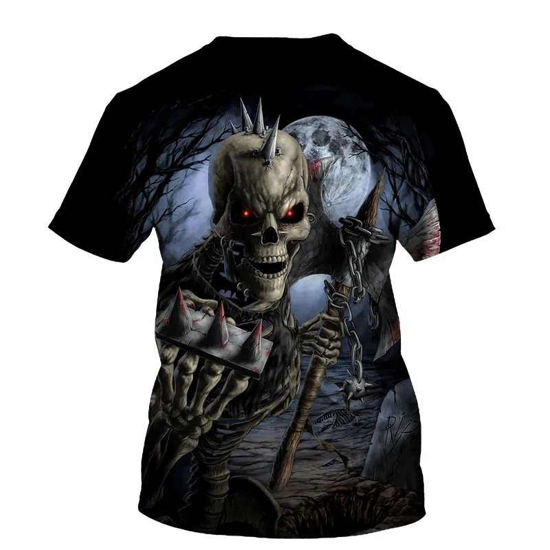 Waliicorners Men Short Sleeve Tees Tops Fashion Style Casual T-shirts 3D Death Skull Printed T-shirt 27 U4f3fc57e7e4a4e5f8efcbdc3b5af8a3bQ
