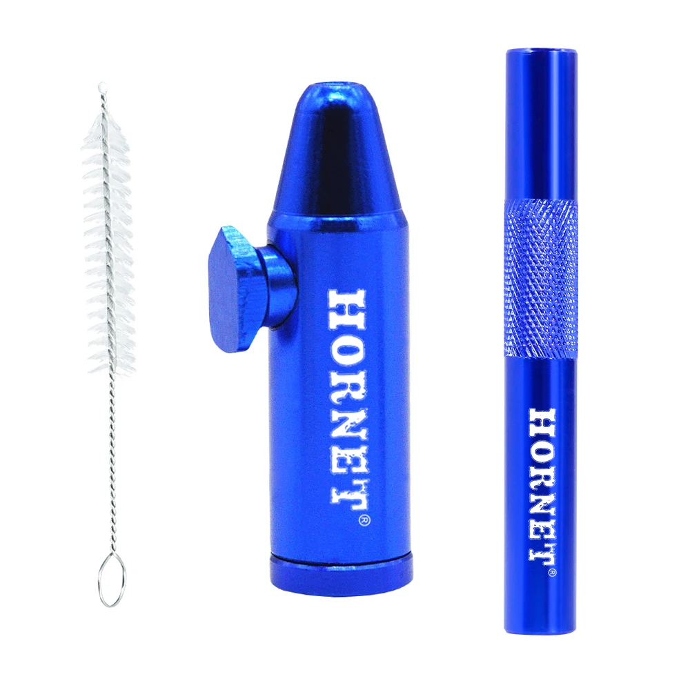 

HORNET Sniffer aluminum metal snuff inhaler stainless steel small cleaning brush cigarette accessories easy to carry