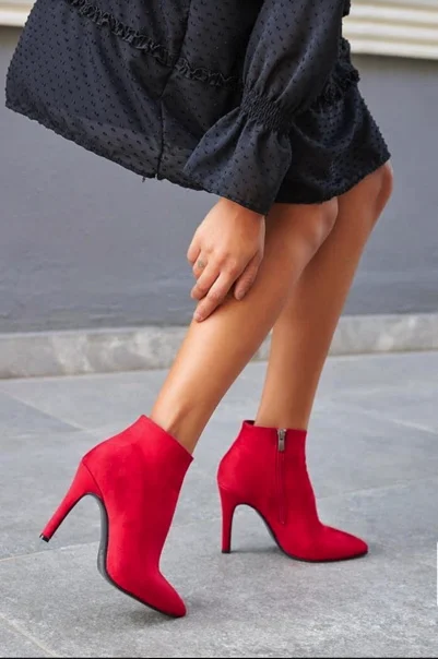 

2021 Winter Fashion Women Pointed Toe Elastic Ankle stiletto Heels Shoes Suede Autumn Winter Female Socks Boots