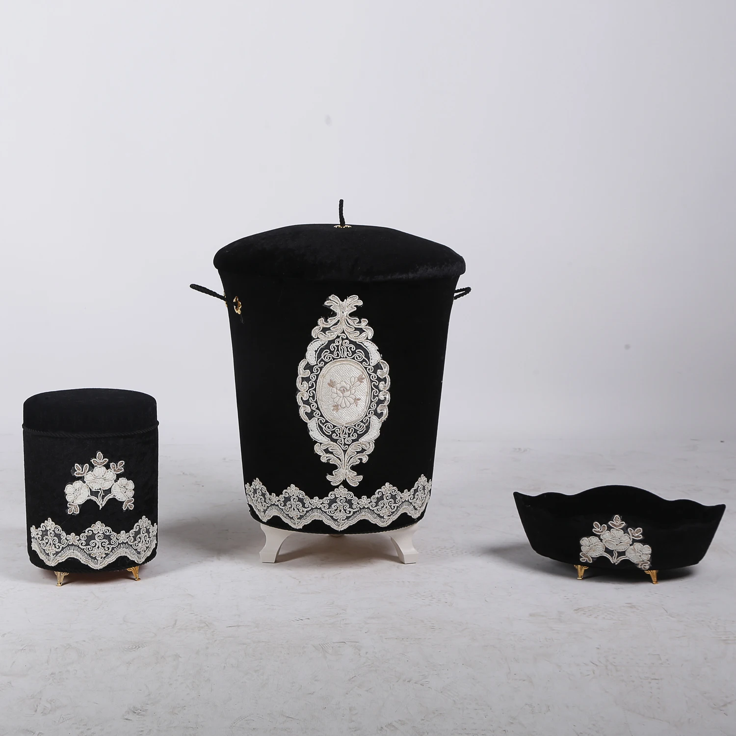 Offerte Bonny Home Lisa Nero 6 Pezzi Set Di Cestini Per Biancheria E Set Di Tappetini Da Bagno Organizzatore Deposito Di Vestiti Sporchi E Tappeti Da Bagno