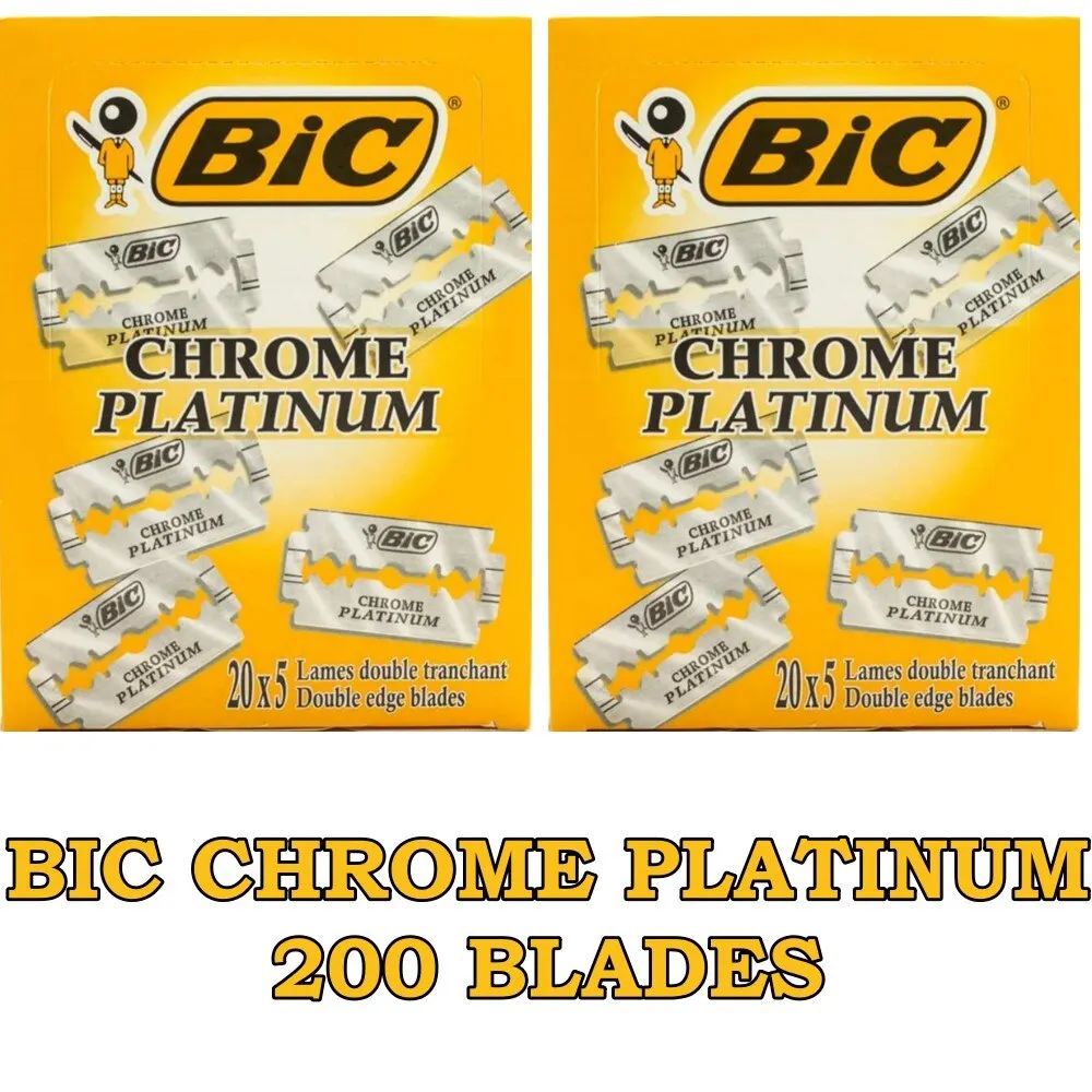 Бритвенные лезвия BIC Chrome Platinum с двойным краем 50 100 200 шт Бесплатная доставка |