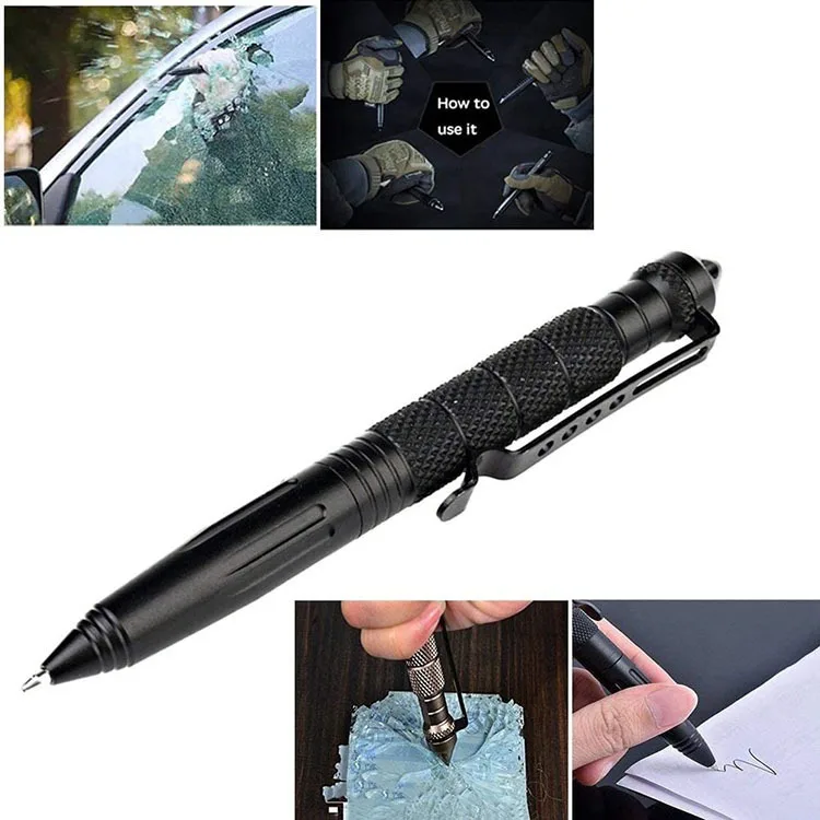 

Multifunction Military Tactical Pen Self Defense Aluminum Alloy Emergency Glass Breaker Pen Outdoor EDC Security Survival Tool
