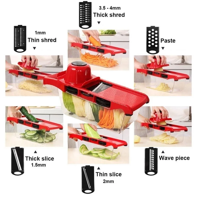 Universal grater-slicer 6 in 1 Knife Vegetable cutter Multi-slicer Kitchen chopper Grater for vegetables and household goods | Дом и сад