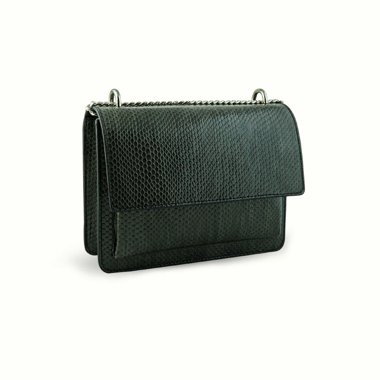 

ECRİN BAG Female Black Hand Shoulder Long Gold Plated Chain Bag