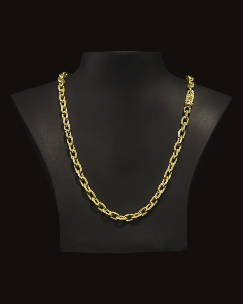 

QUINA JAILED Chain Identical 9MM 18K Gold (Old Currency) Eternal Color Guarantee! Ancient Currency Jewelry