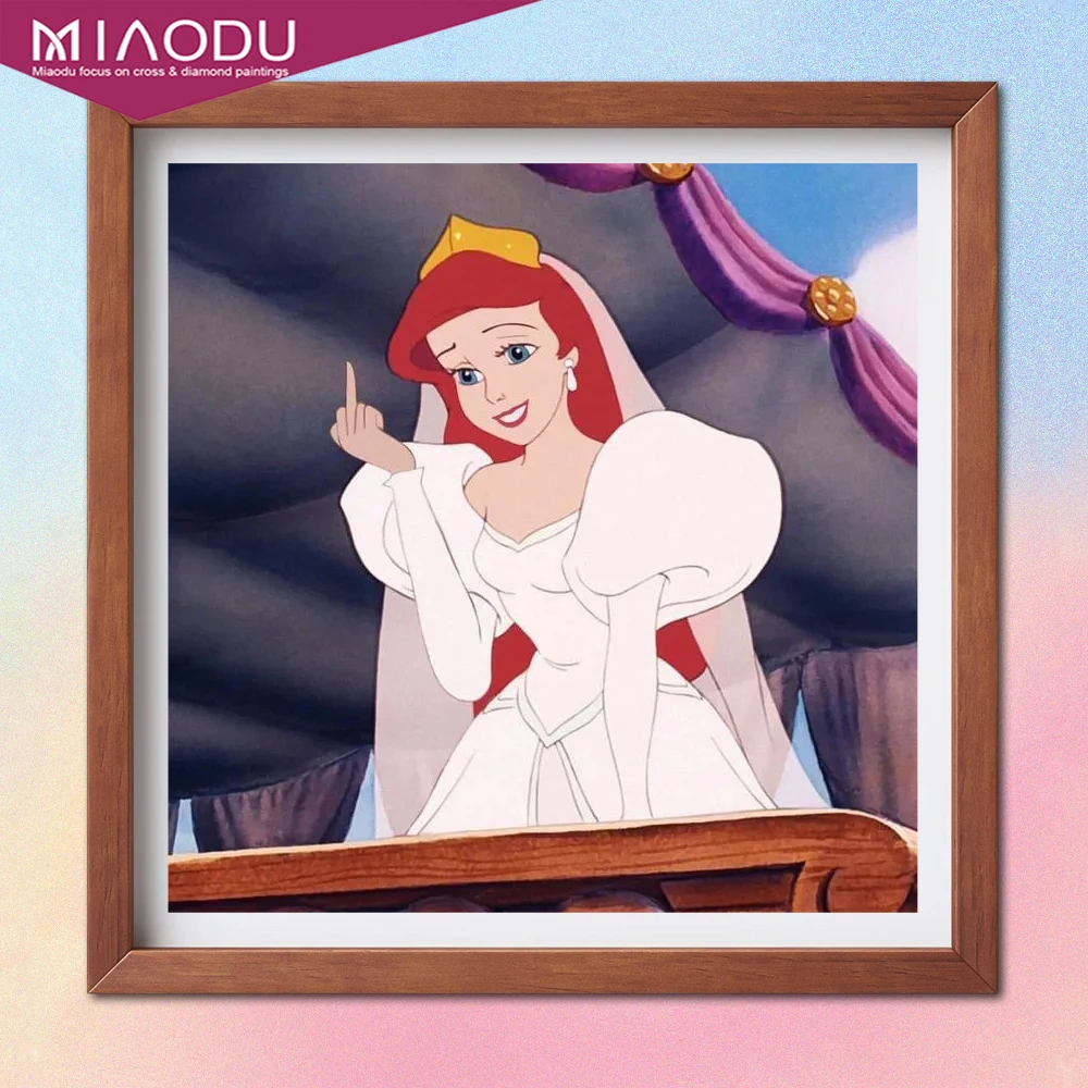 

5D Diamond Painting Disney Cartoon Spoof Princess Ariel Cross Stitch Embroidery Full Dill Handmade Art Mosaic Home Decor Gift