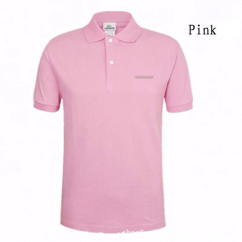 Рубашка-поло мужская однотонная хлопок короткий рукав Повседневная модная с