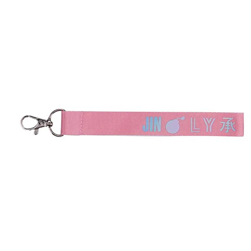 KPOP брелок лазерный Bangtan мальчиков шнурок любовь себя порвать ее Ким Tae Hyung JIMIN JUNGKOOK SUGA брелок, цепочка для ключей J-HOPE RM V - Цвет: JIN PINK