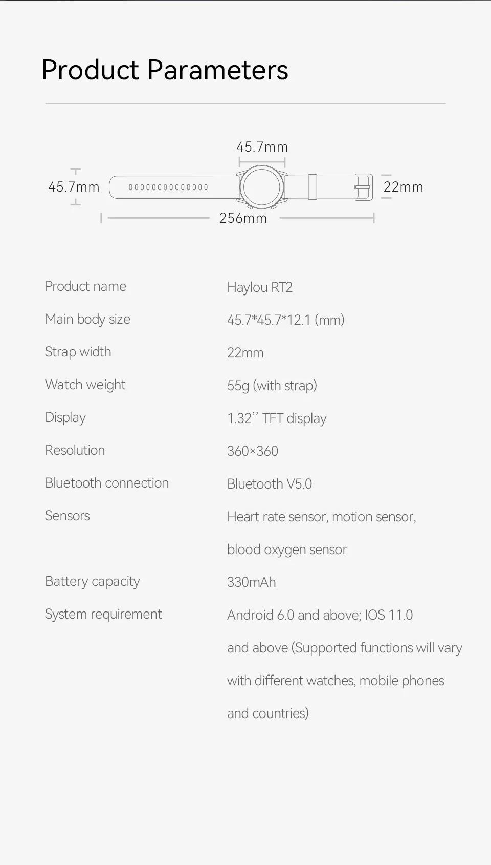 Haylou RT2 smart watches IP68 Waterproof Blood oxygen monitor 12 Sport Models Heart Rate Monito Sleep monitor Custom watch face