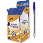 Шариковая ручка Bic Cristal, средний размер, 50 шт. в коробке, канцелярские принадлежности, школьные принадлежности, инструменты для письма для школы, офиса, стола, лучшее качество