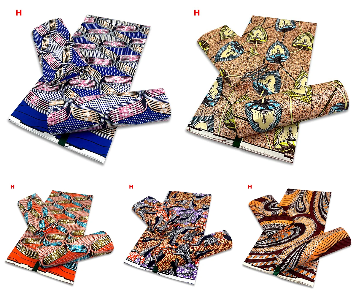 

2021 Gold Veritable Wax Guaranteed Real Wax High Quality Pagne Veritable Wax African Ankara Wax Prints Fabric Sewing 6 Yards