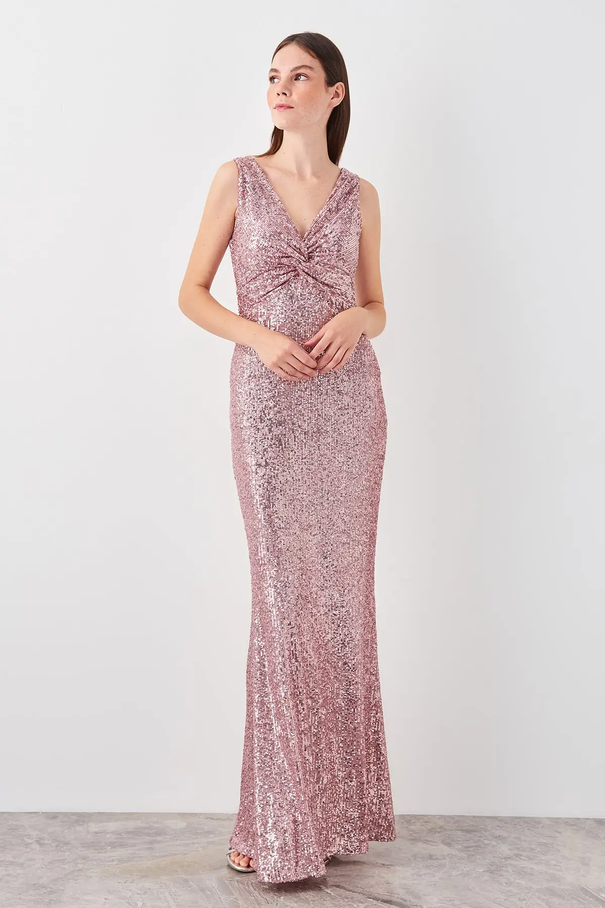 Trendyol вечернее платье с блестками TPRSS19AE0146|Вечерние платья| |