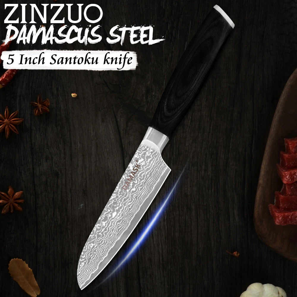 ZINZUO VG10 нож сантоку из Дамаска 67 слоев острые лезвия японский кухонный красота